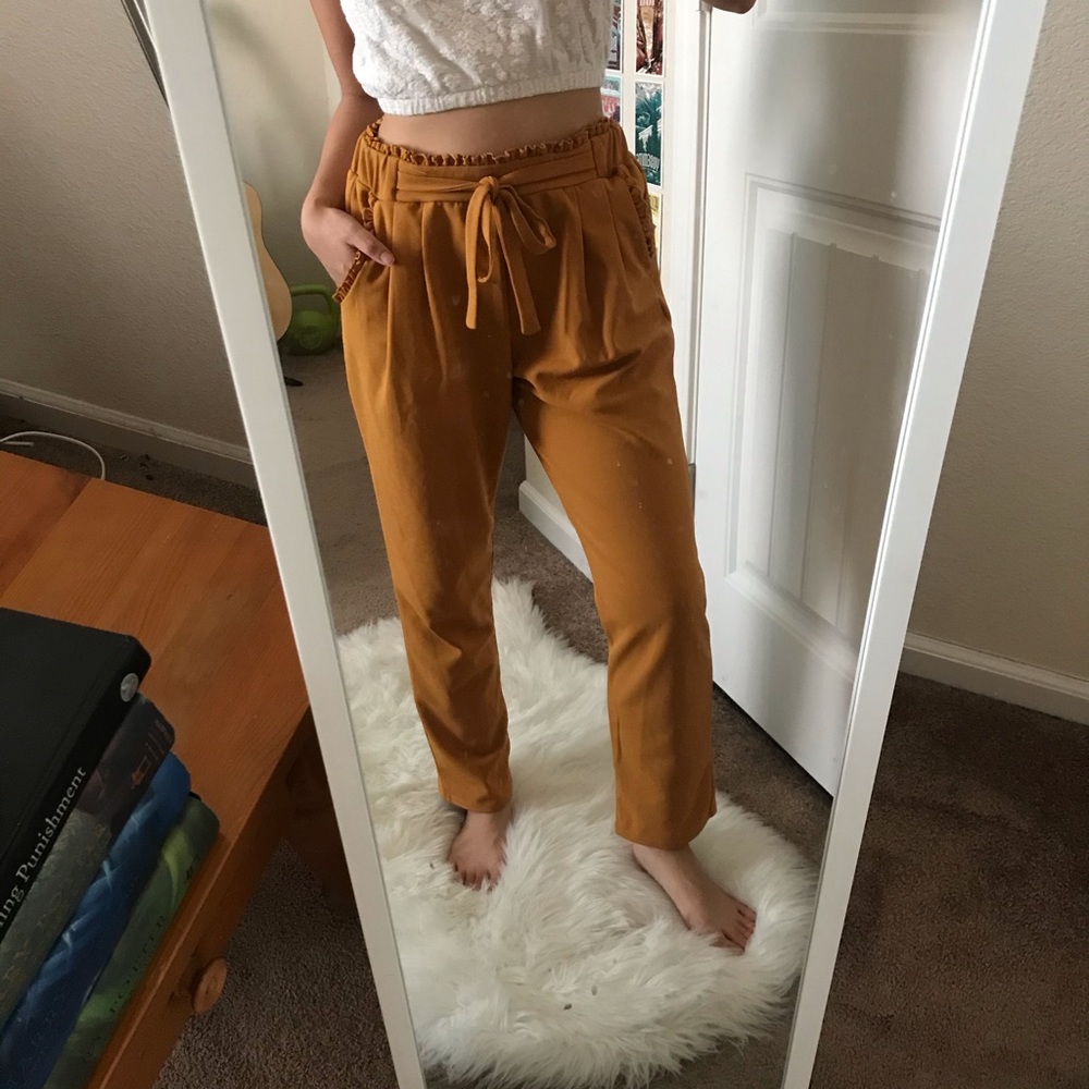 Mustard slouch pants